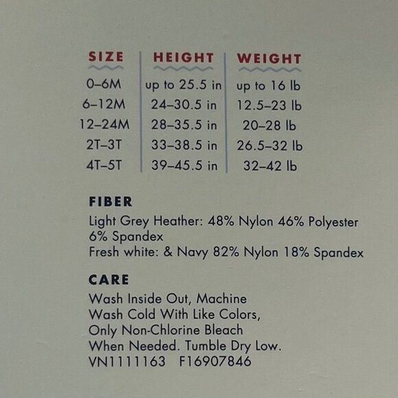 Cat & Jack Opaque Tights 3 Pairs Baby 0-6M Gray White Blue - Picture 4 of 5